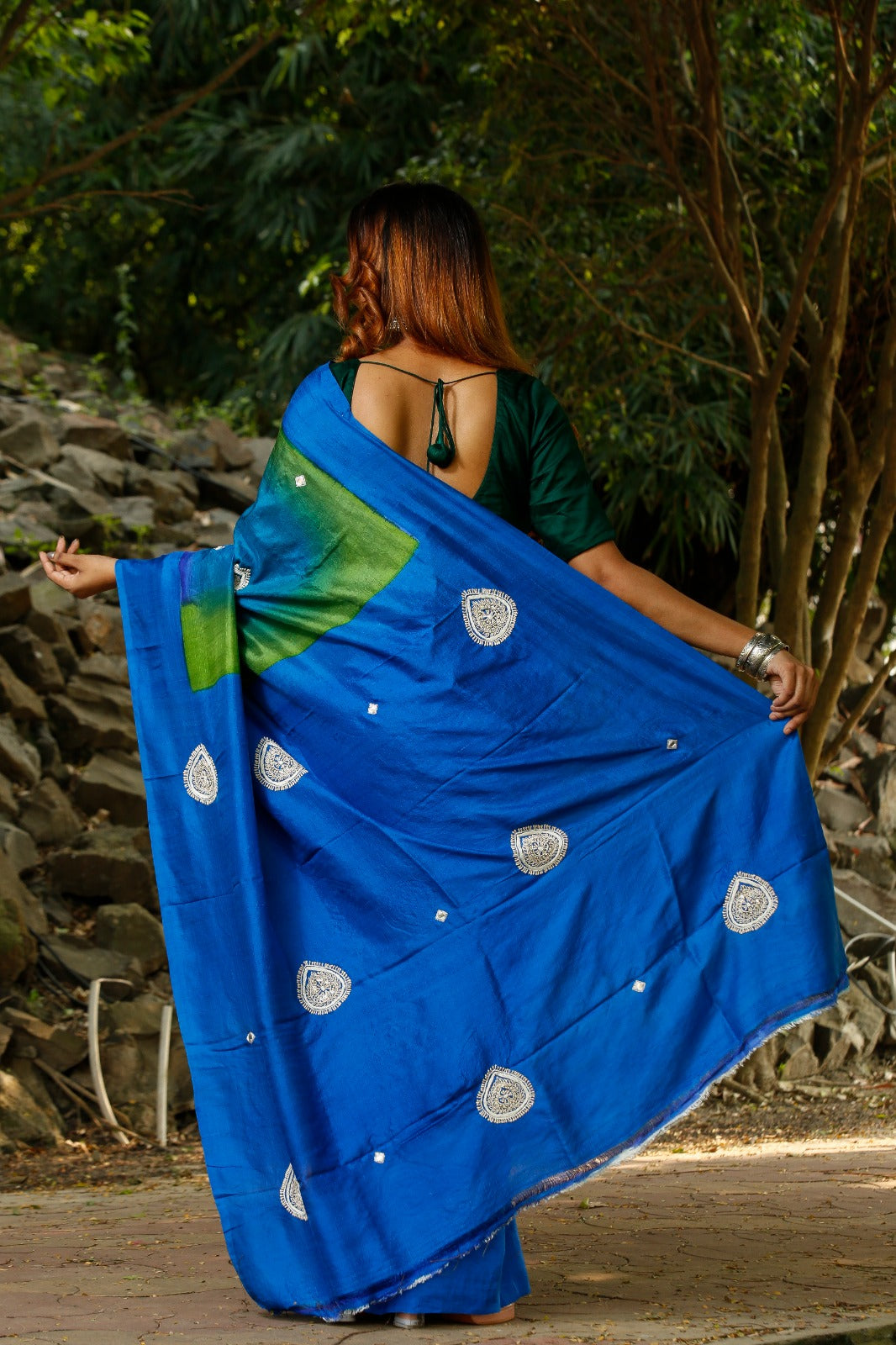 Blue Zardosi Design Bishnupuri Silk Sarees