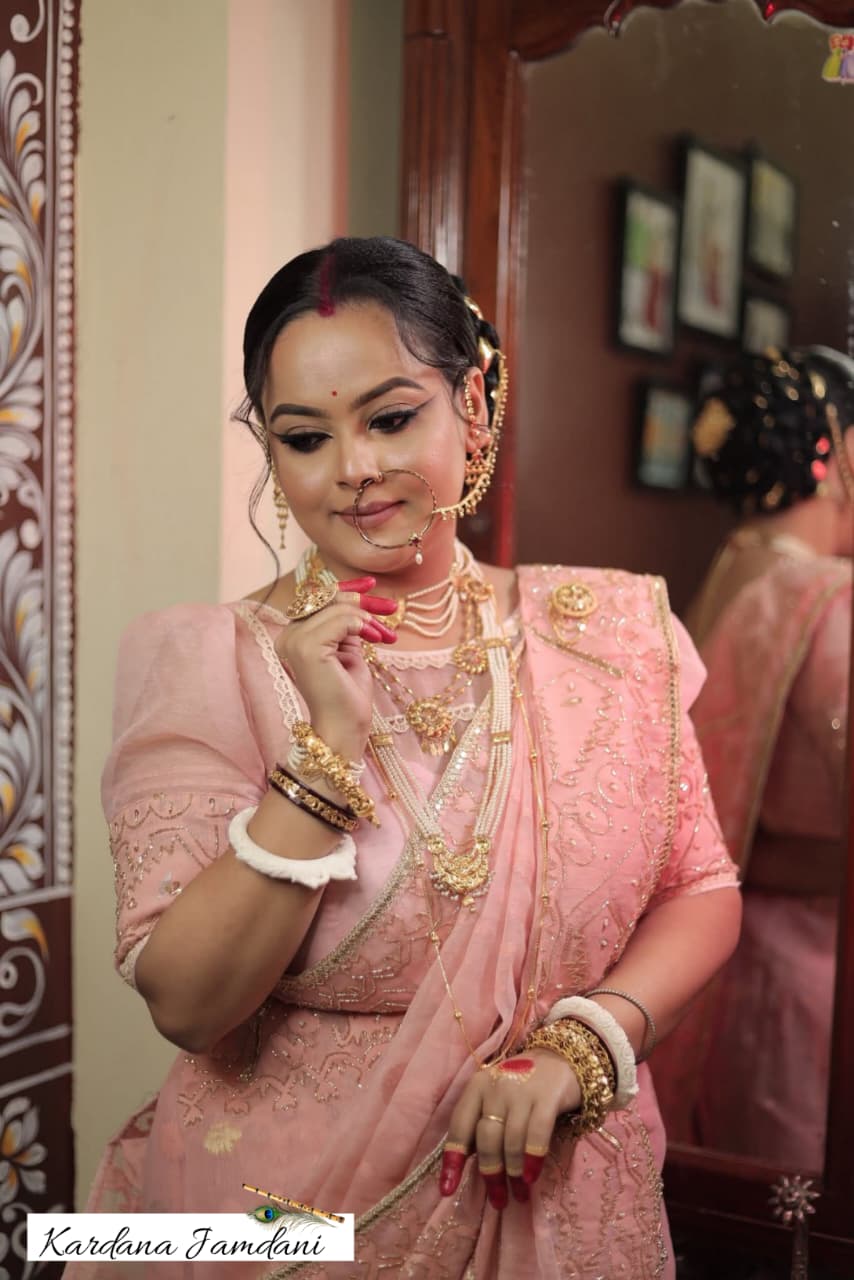Peach Kardana Jamdani Sarees
