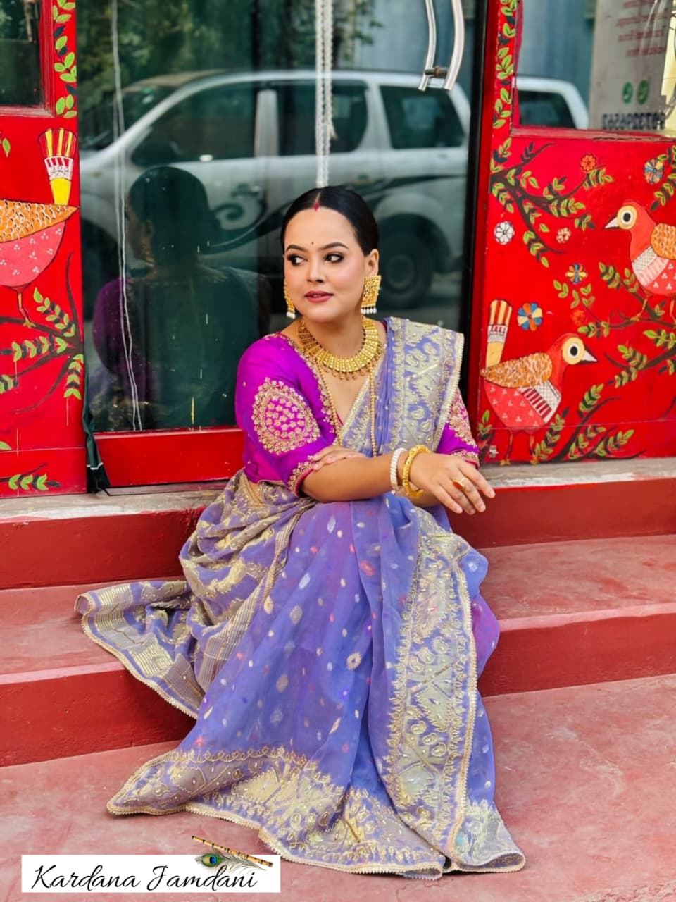 Blue Kardana Jamdani Sarees