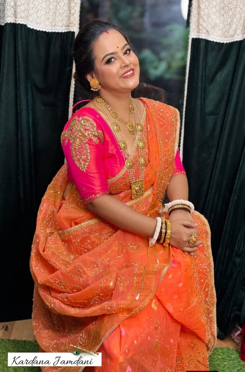 Orange Kardana Jamdani Sarees