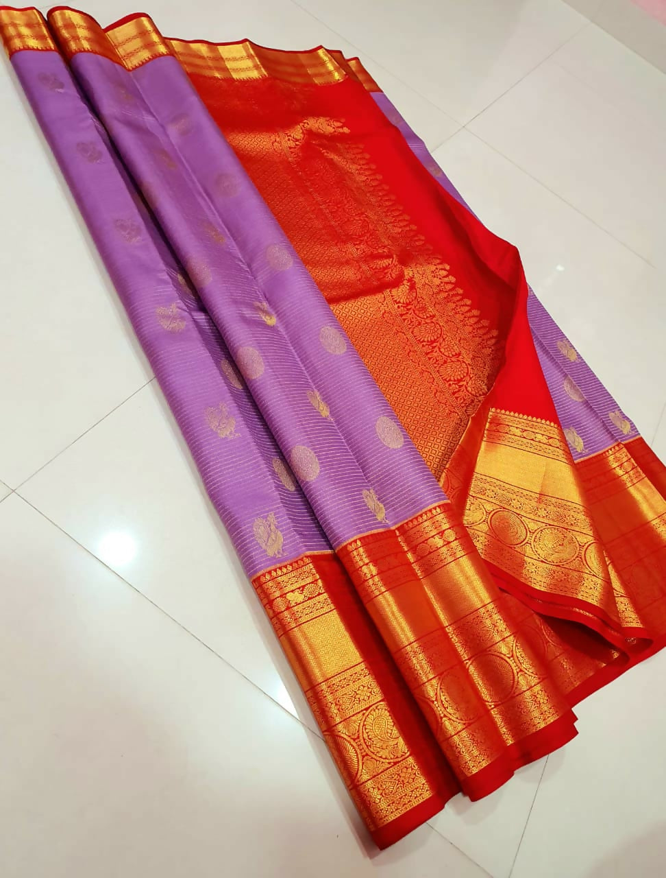 Pure Kanchipuram Handloom Silk Sarees, Korvai vaira oosi