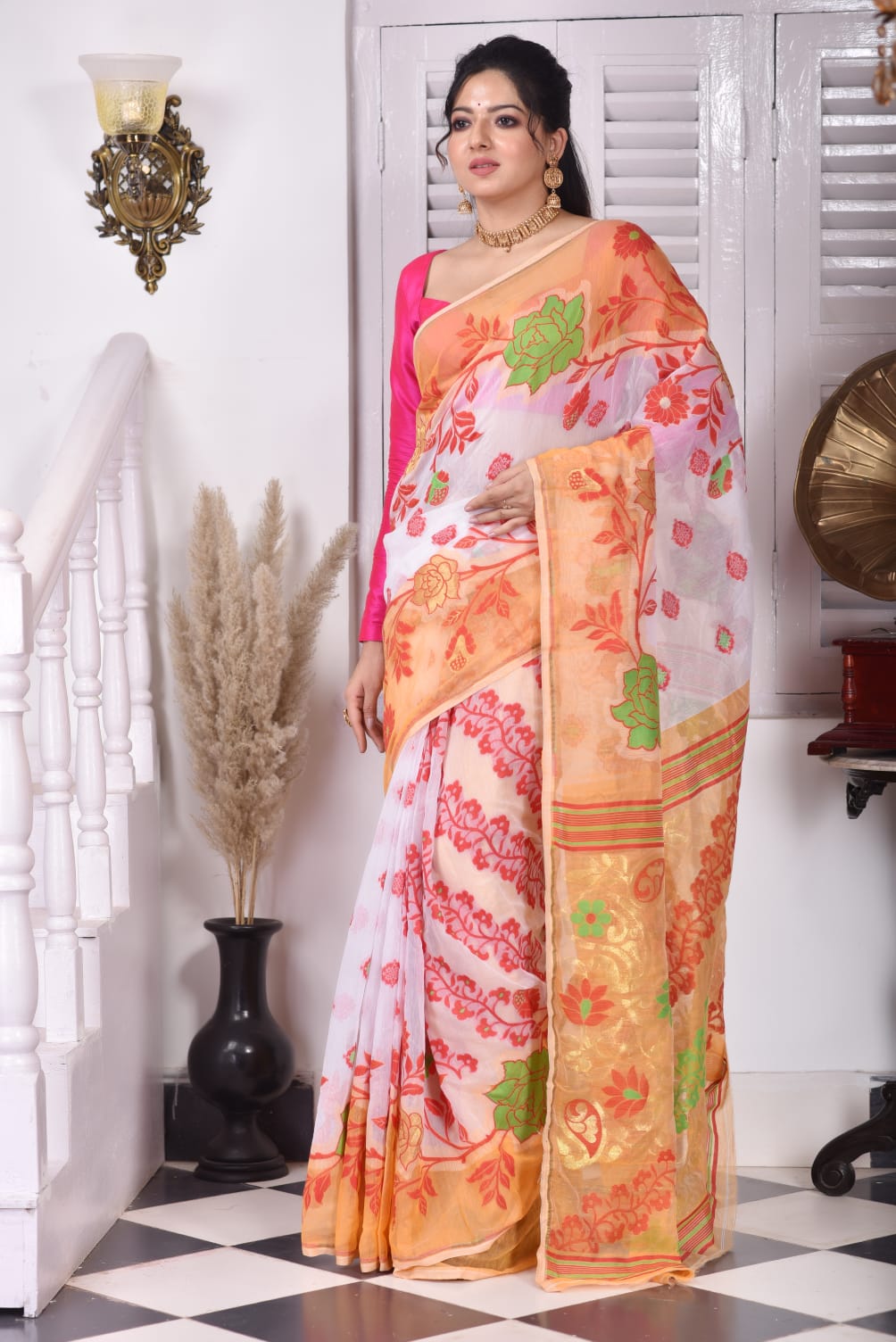 Designer Multicolor Jamdani Saree