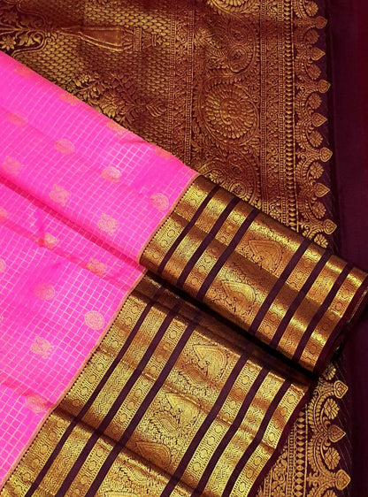 Pure Kanchipuram Handloom Silk Sarees, Korvai vaira oosi