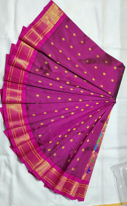 *Kalanjali pure silk paithani* 100% pure silk Handloom saree Allover butties Contrast blouse *Price : 23500/- + shipping*
