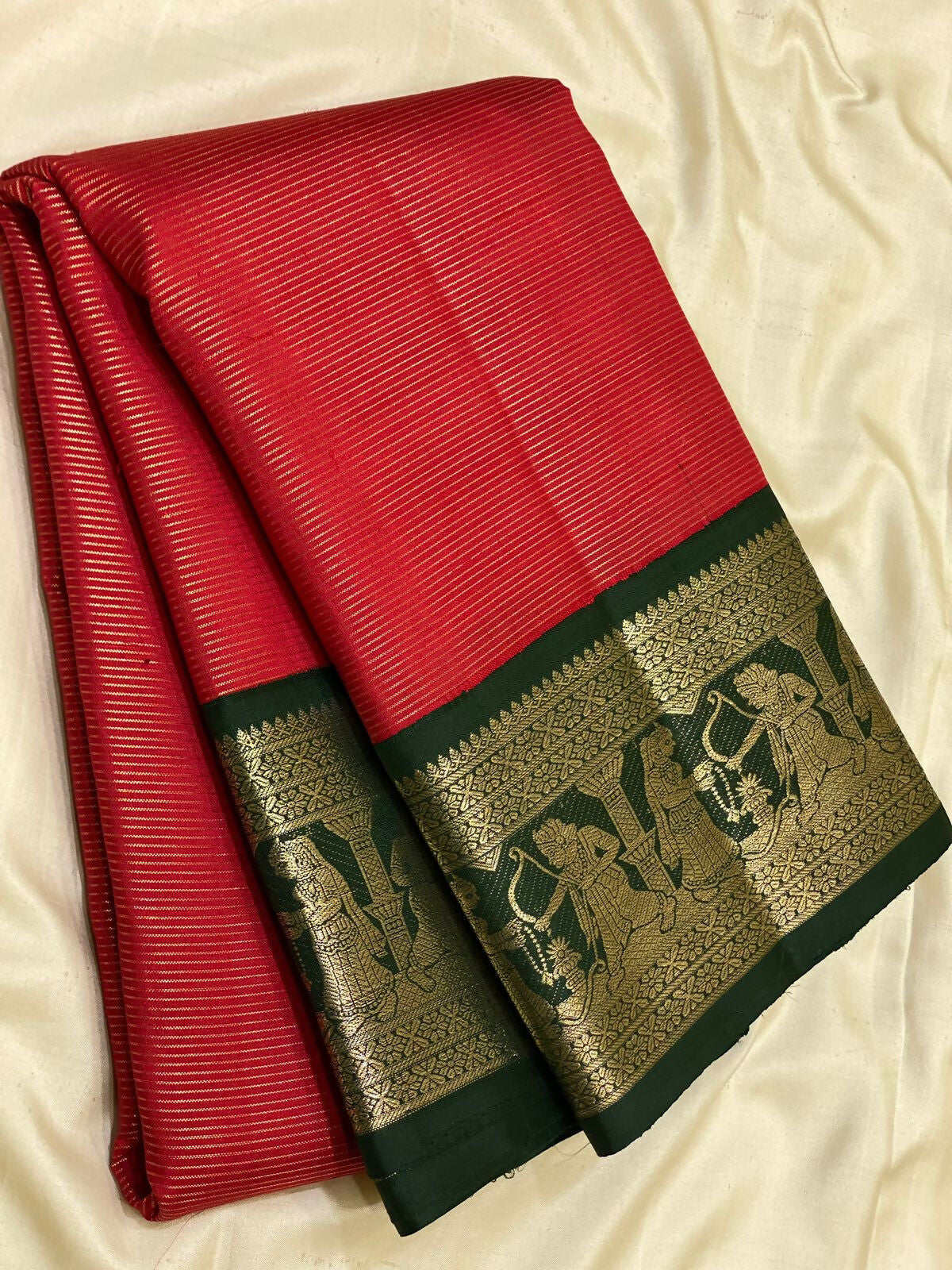 Pure Kanchipuram Handloom Bridal Silk Sarees 2 gram Zari vaira oosi With Silk Mark Certified 27500/-