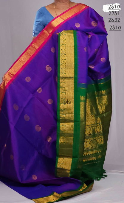 Handloom Gadwal pure silk sarees with kuttu borders contrast pallu and blouse........💛💛💛 Silk mark certified products Price : 23499+ ship each 👇