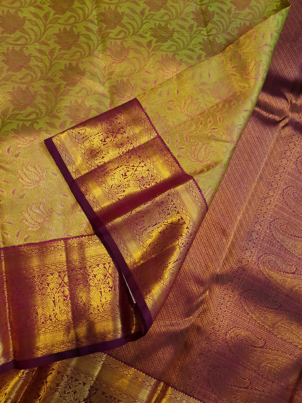 Pure Kanchipuram Handloom Bridal Silk Sarees 2 gram Zari With Silk Mark Certified Exclusive Wedding Brocade Bridal