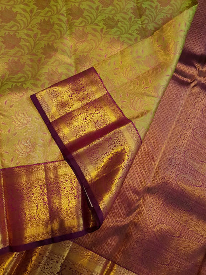 Pure Kanchipuram Handloom Bridal Silk Sarees 2 gram Zari With Silk Mark Certified Exclusive Wedding Brocade Bridal