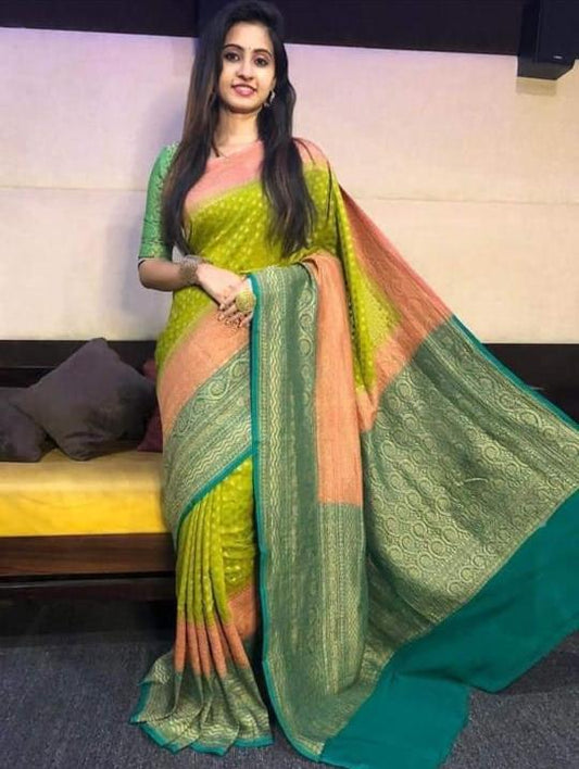 Green Georgette Banarasi Saree