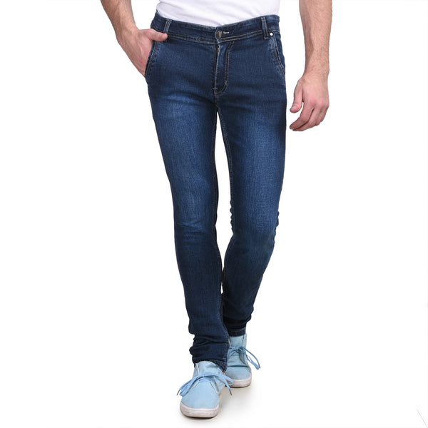 Men's Stretchable Silky Raw Wash Blue Jeans