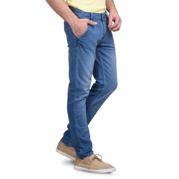 Men's Stretchable Dobby Light Sky Jeans
