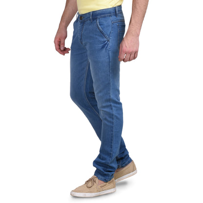 Men's Stretchable Dobby Light Sky Jeans