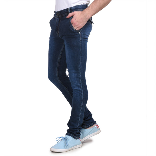 Men's Stretchable Silky Raw Wash Blue Jeans