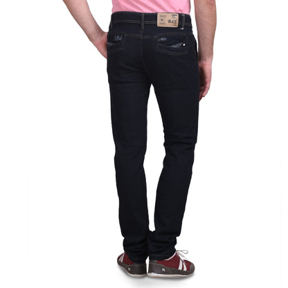 Men's Stretchable Basic Solid Dark Blue Jeans