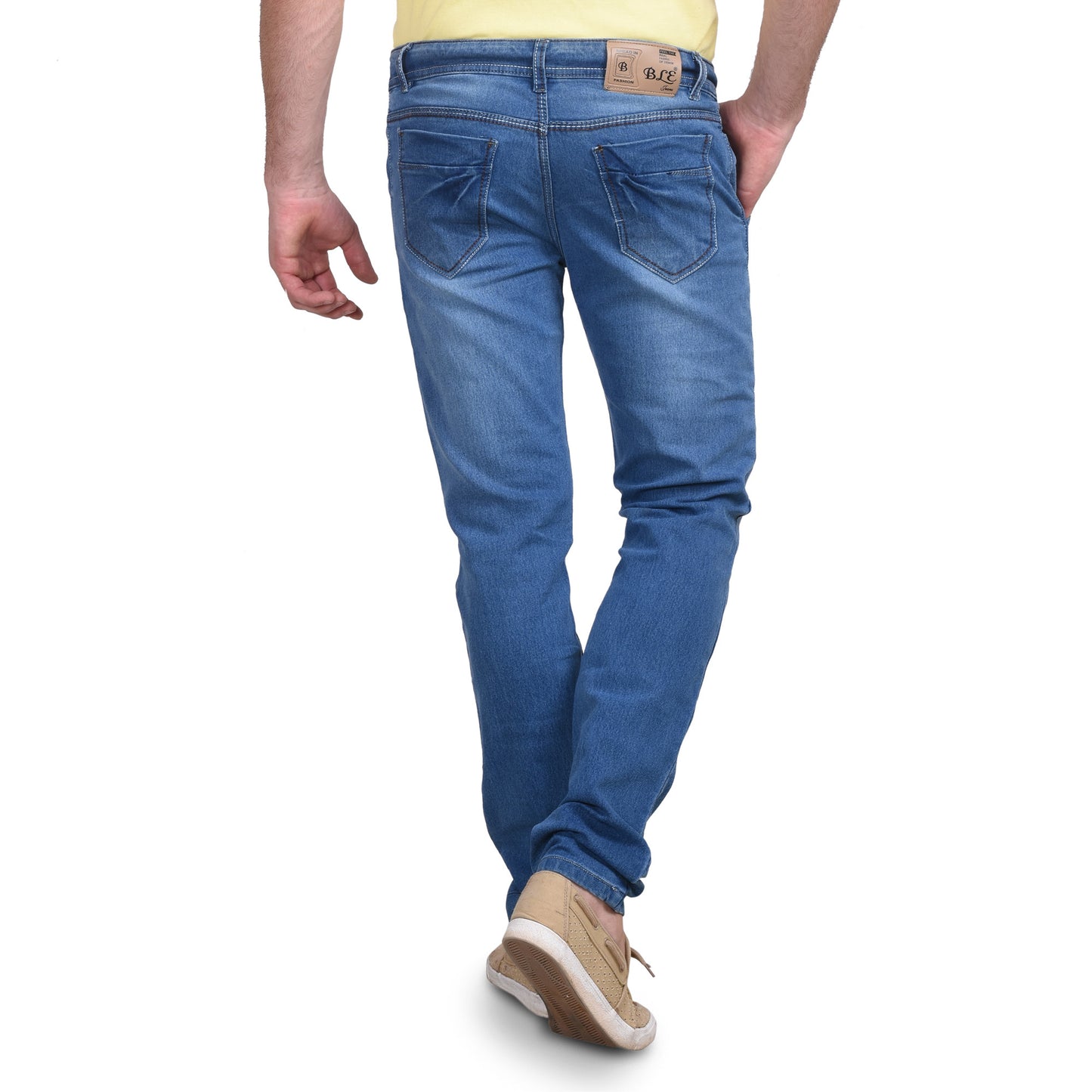 Men's Stretchable Dobby Light Sky Jeans