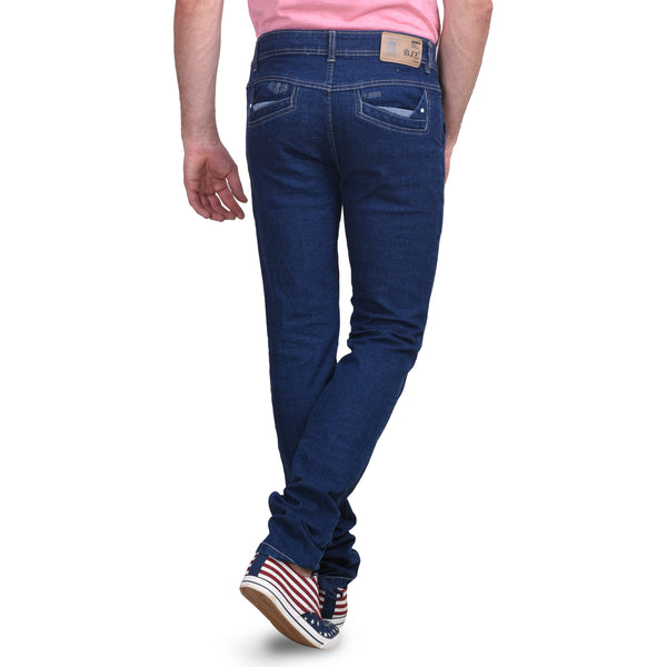 Men's Stretchable Basic Solid Blue Jeans