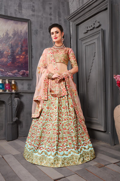Buy Embroidered Indian Wedding Lehenga Choli In Organza – Gunj Fashion