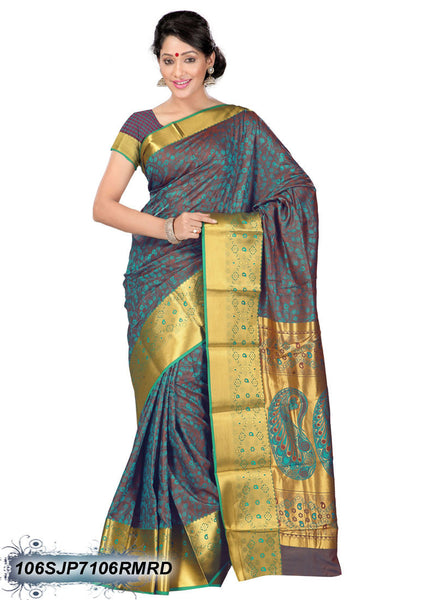 Blue & Golden Kanjivaram Silk Sarees