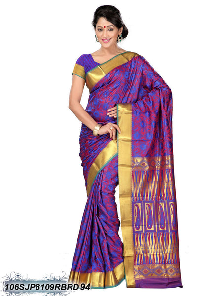 Blue & Golden Kanjivaram Silk Sarees