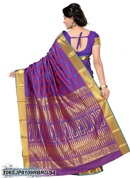 Blue & Golden Kanjivaram Silk Sarees