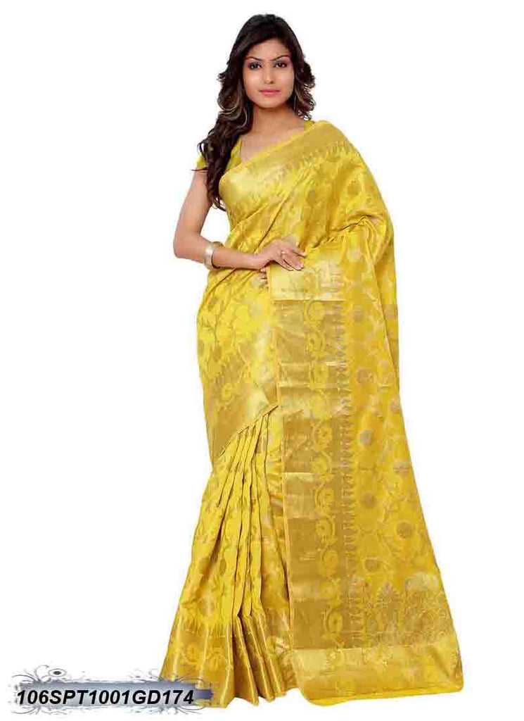 Yellow & Golden Design Kanjivaram Silk Sarees