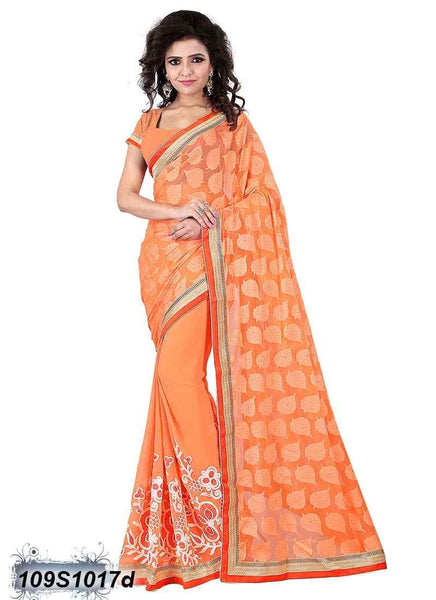 Orange Georgette Sarees