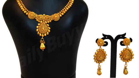Beautiful Golden white stone2 necklace Get Extra 10% Discount on All Prepaid Transaction