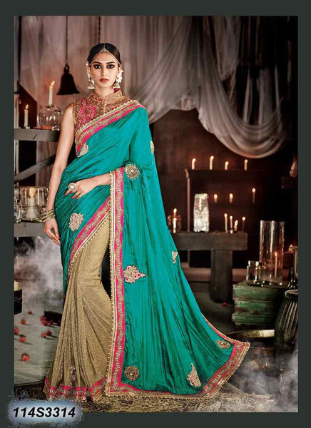 Green, Pink Georgette Sarees