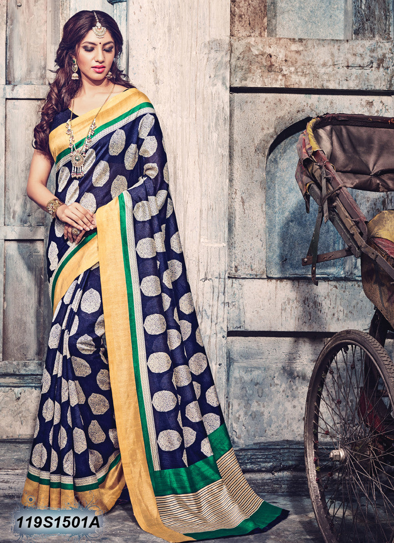 Blue Bhagalpuri Silk Sarees