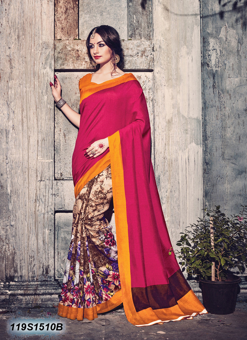 Red Bhagalpuri Silk Sarees