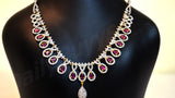 Red Ruby Galaxy with Diamond Crystal Necklace