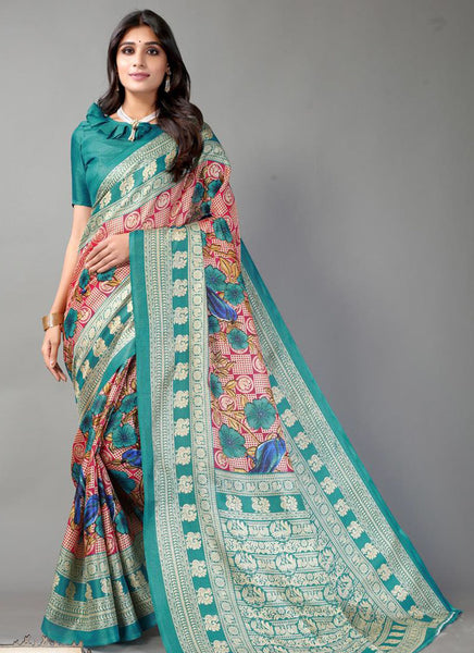 Green Party Wear Designer Sarees