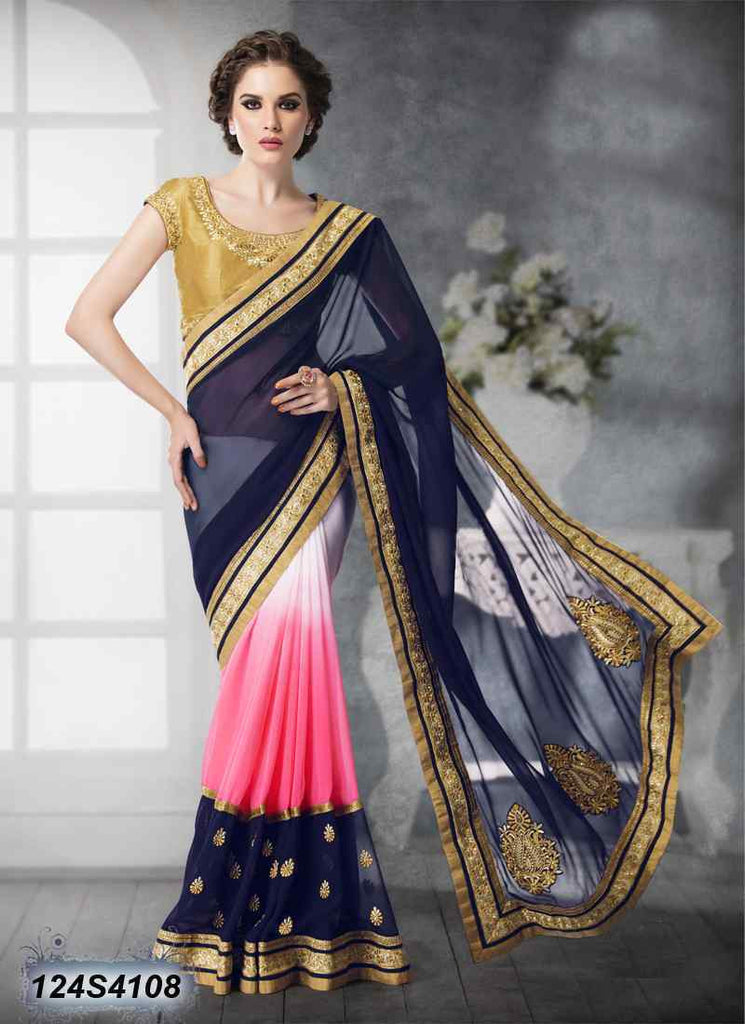 Navy Blue Georgette Sarees