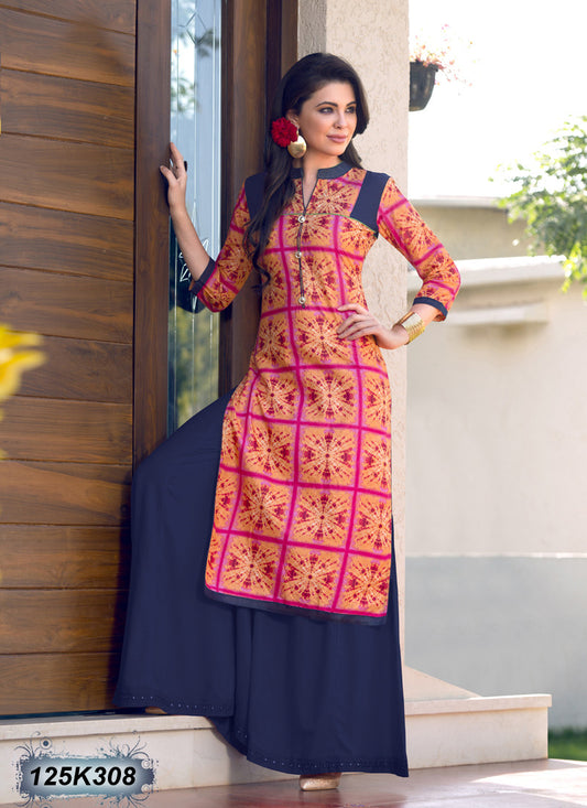 Red Stitched New Design Pure Cotton Kurtis - Dailybuyys