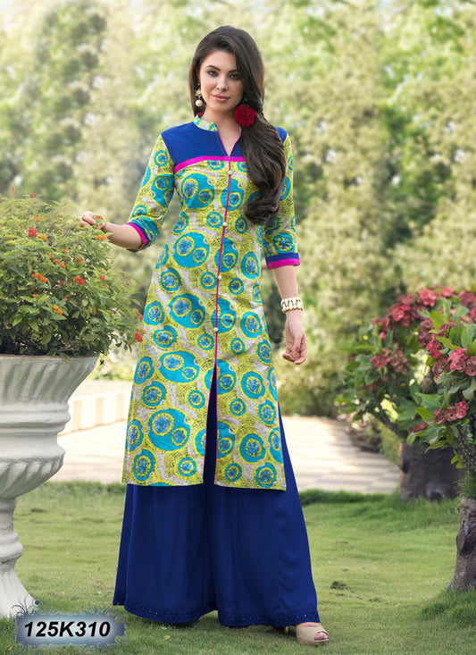 Green Stitched New Design Pure Cotton Kurtis - Dailybuyys