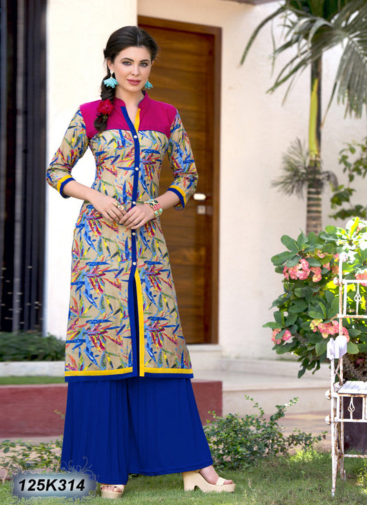 Multi coloured Stitched New Design Pure Cotton Kurtis - Dailybuyys