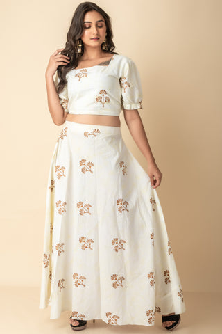 Pale Yellow Hand Block Printed Indo Western  wear Co-ord set dress set Get Extra 10% Discount on All Prepaid Transaction