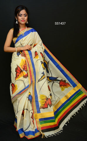 Beige Kerala Pure Cotton Sarees