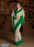 Green, White Art Silk Sarees