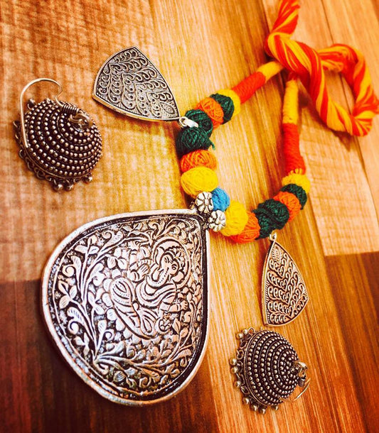 Yellow & Red German Silver Jewellery - Dailybuyys