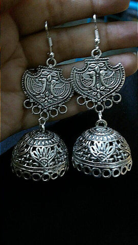 Silver Colour  German Silver Earrings