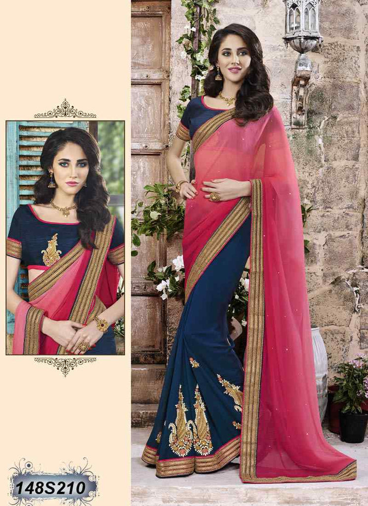 Pink, Blue Georgette Sarees