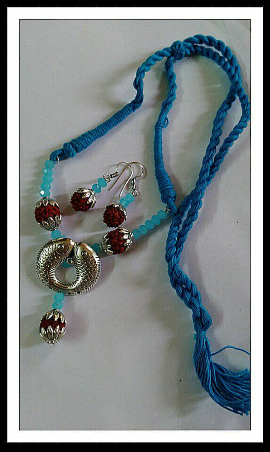 Blue & Oxidise Silver Jewellery - Dailybuyys