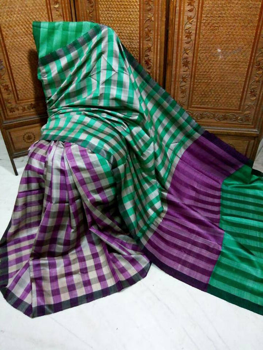 Green & Violet Khesh Sarees - Dailybuyys