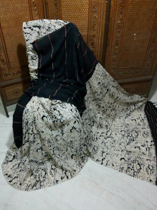 Black & White Khesh Sarees - Dailybuyys