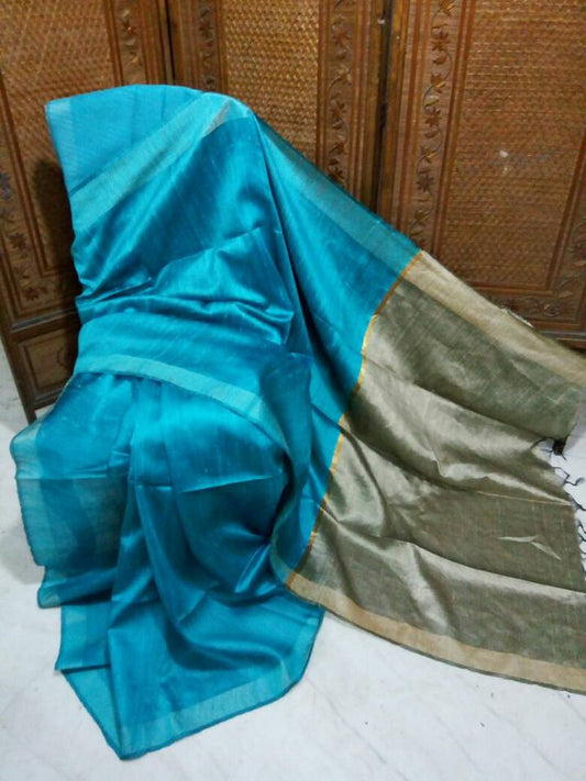 Blue & Grey Khesh Sarees - Dailybuyys