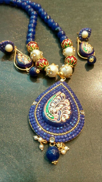 Blue Oxidise Silver Jewellery