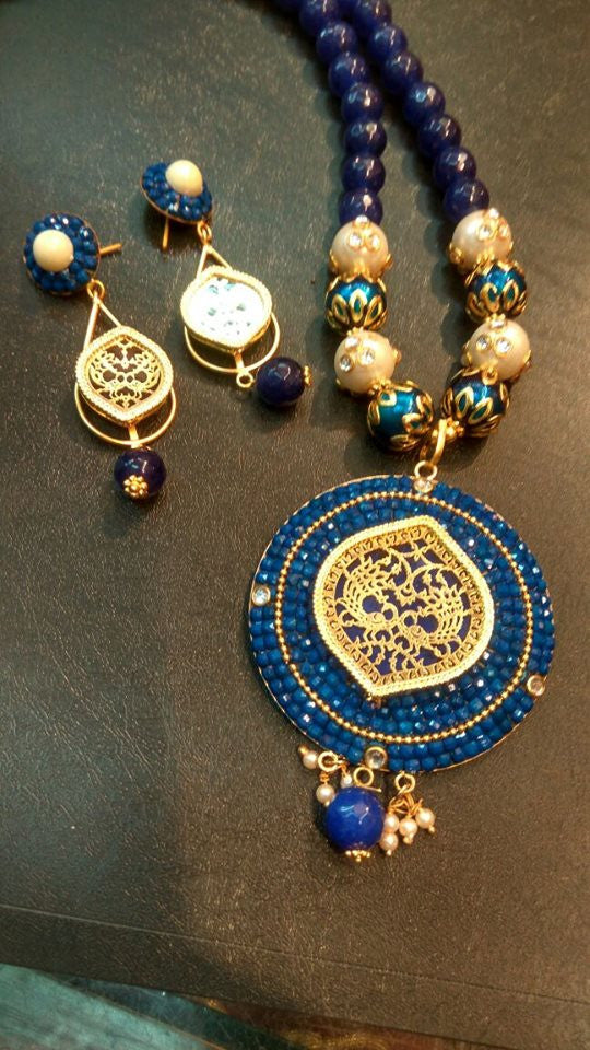 Blue 1 Oxidise Silver Jewellery