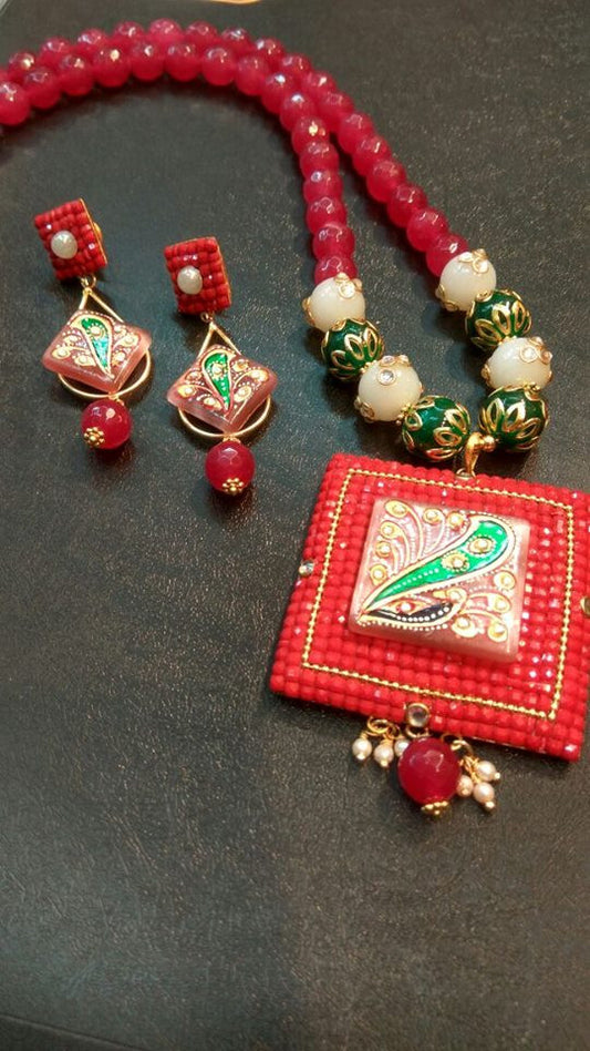 Pink 1 Oxidise Silver Jewellery - Dailybuyys