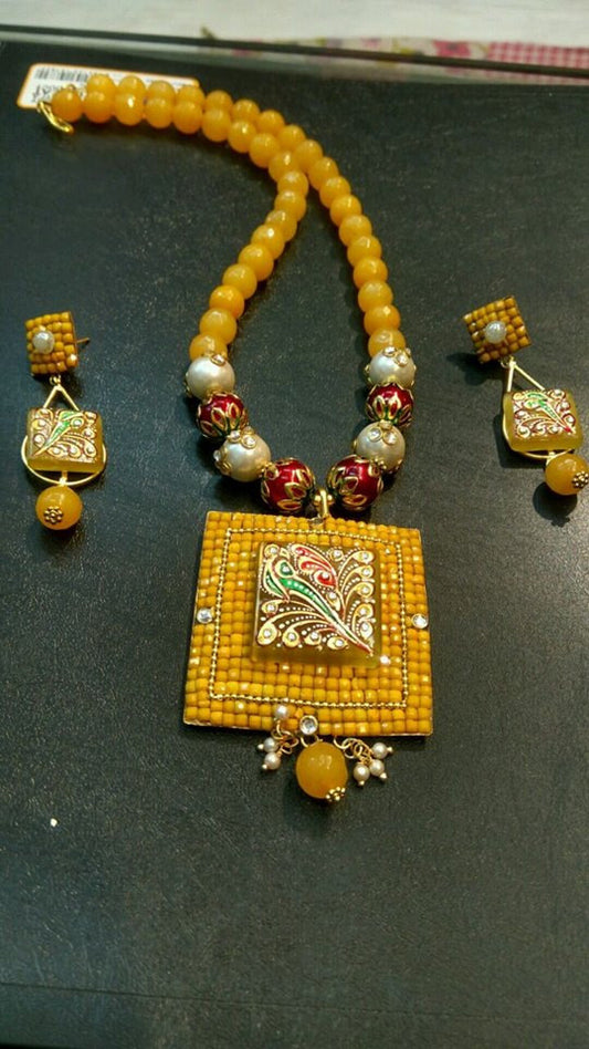 Yellow Oxidise Silver Jewellery - Dailybuyys